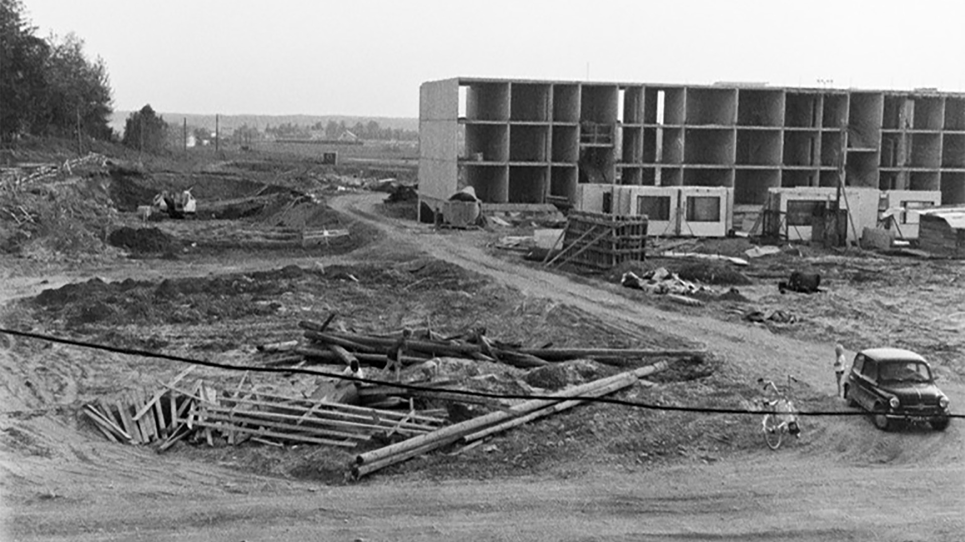 Siltamäen lähiö rakenteilla 1970-luvun alussa.